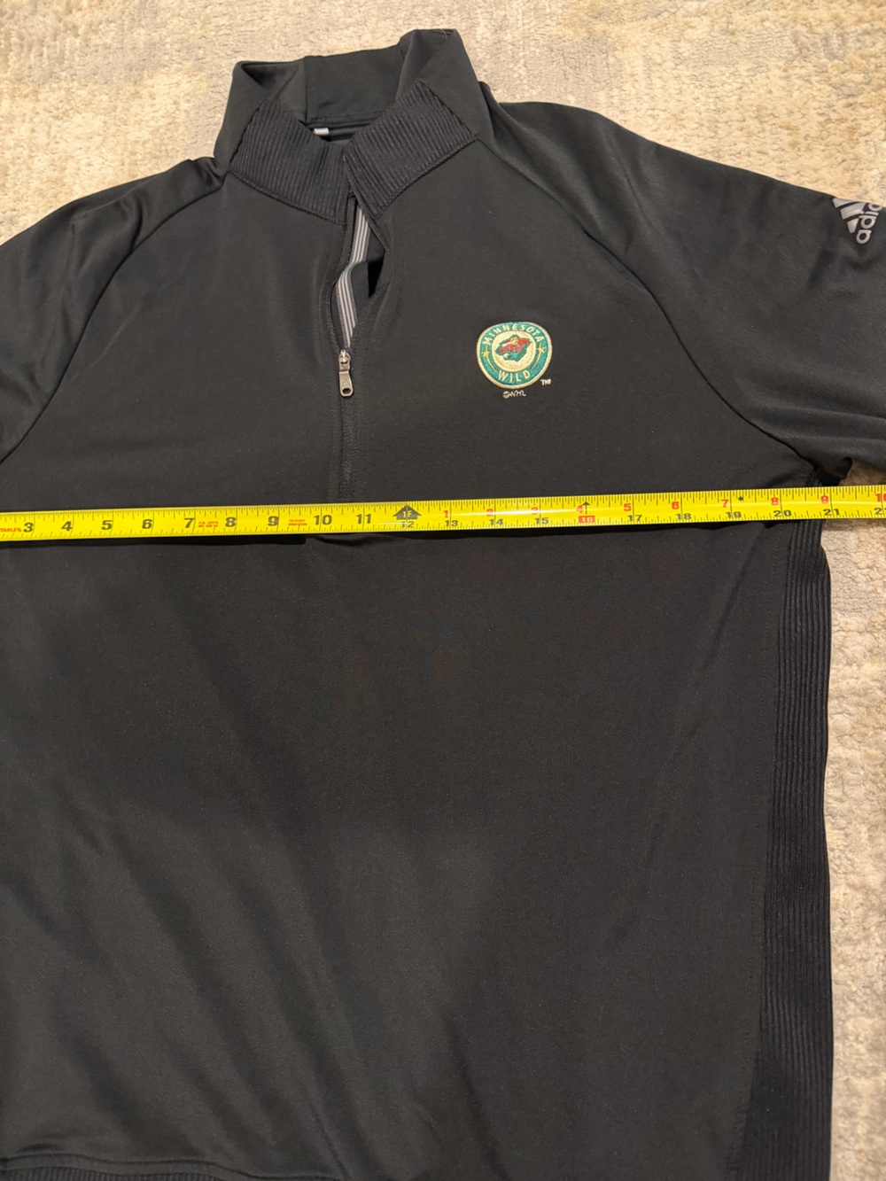 Adidas Minnesota Wild Hockey Black 1/4 Zip Golf Pullover Size Small Athletic - Picture 8 of 10